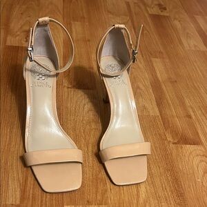 Vince Camuto Nude Enella Ankle Strap Heels
